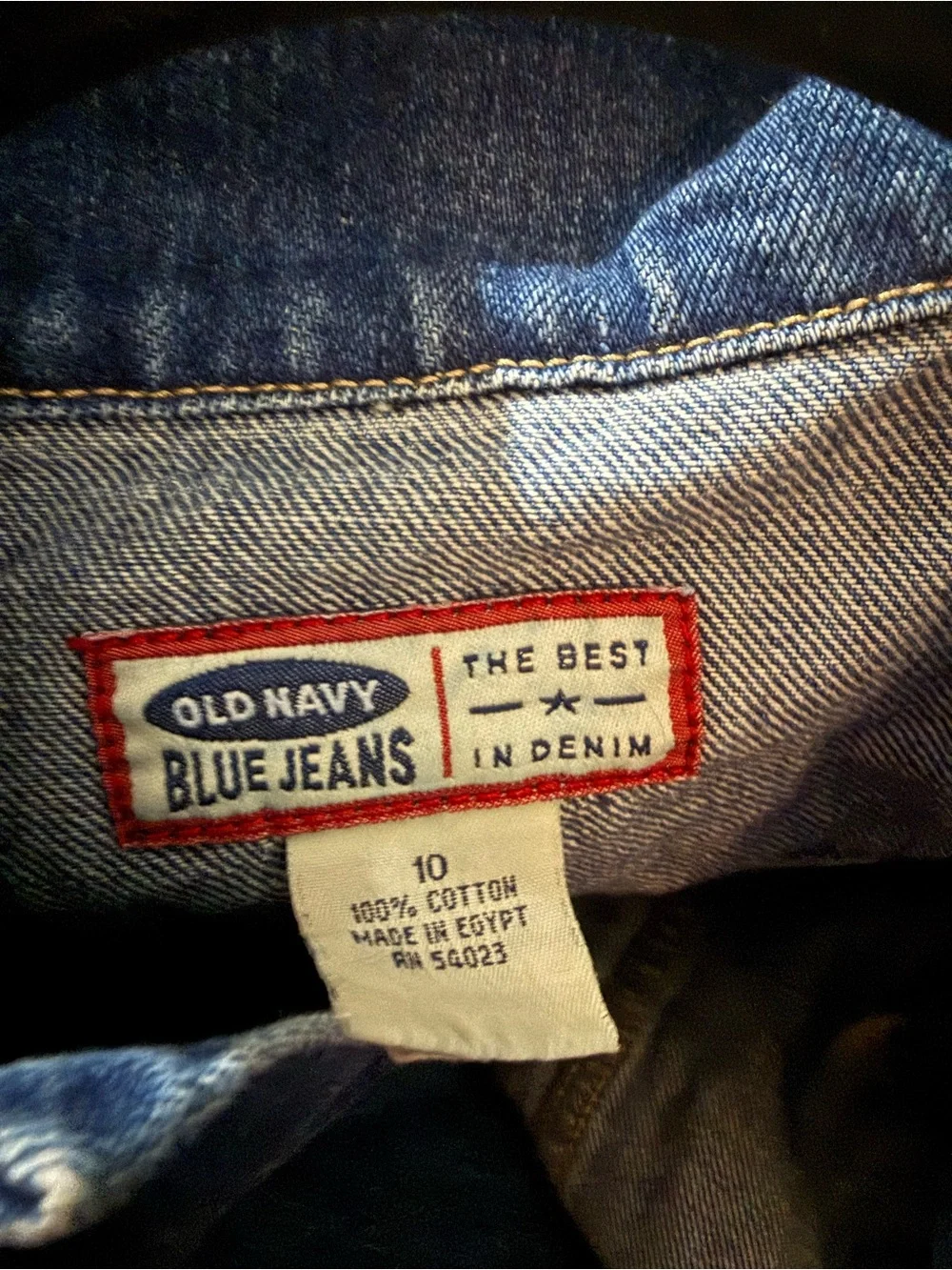 Old Navy Blue Denim Jacket with Red Trim Label